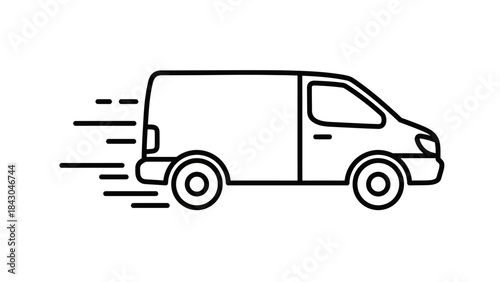 Fast delivery van icon vector illustration representing speedy shipping and logistics services