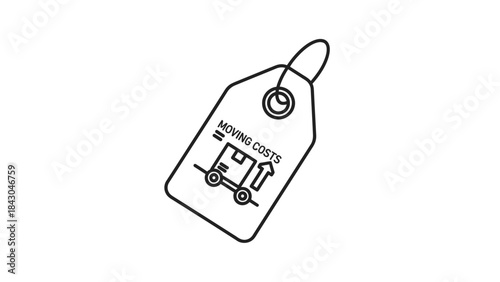 Moving Costs Tag An Illustration Representing Expenses and Logistics of Relocation