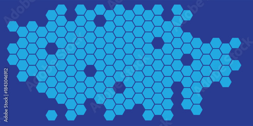 blue 3d realistic vector illustration. Yellow honeycomb pattern.eps10