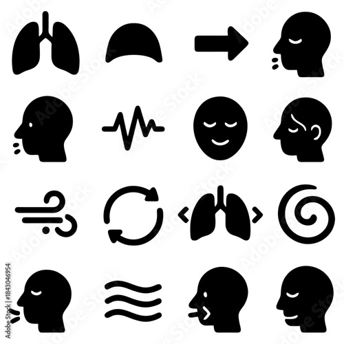 Respiratory Illustrations: A collection of concise, informative illustrations captures the essence of breath, lungs, and the processes of respiration.