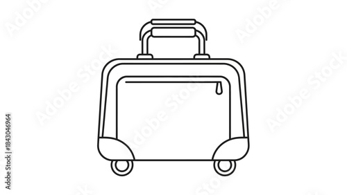 Vector illustration of a modern wheeled suitcase with a telescopic handle, perfect for travel and luggage concepts