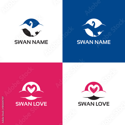 Elegant Swan Logos Representing Love and Identity.