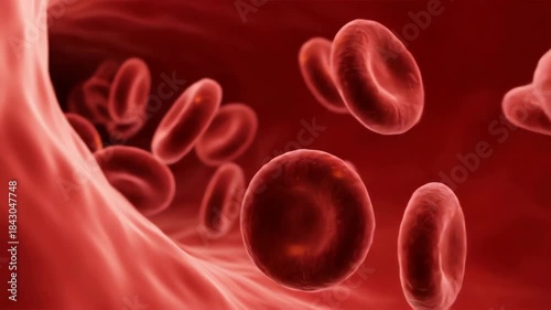 Realistic Animation of Red Blood Cells Circulating in a Blood Vessel for Medical and Scientific Concepts