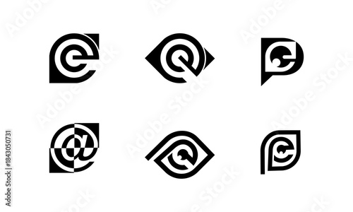 Elegant Letter Logos: A collection of sophisticated logo designs, each showcasing a unique interpretation of the letters, with sleek lines and modern aesthetics.