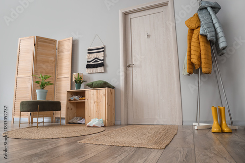 Interior of hallway with sh...