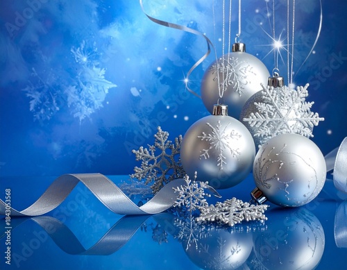 Merry Christmas greeting template with festive holiday atmosphere. Features elegant Christmas decorations, seasonal elements, and warm winter colors. Suitable for greeting cards, posters, banners, soc