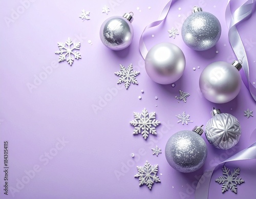 Merry Christmas greeting template with festive holiday atmosphere. Features elegant Christmas decorations, seasonal elements, and warm winter colors. Suitable for greeting cards, posters, banners, soc