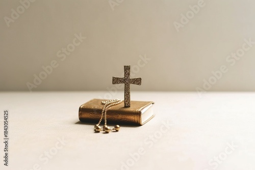 cross on a earth color wall