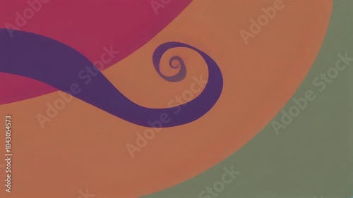 A flowing ribbon curls and spirals across the screen, widening into a soft color band transition effect.