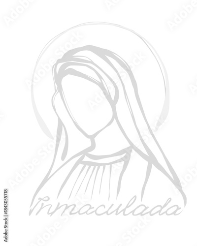 Line Art Inmaculada Concepción.