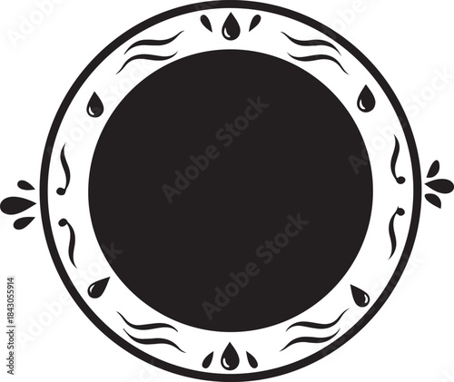 black and white horseshoe vector abstract symbol illustration