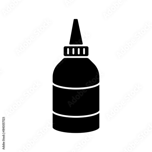 Woodworking glue bottle line art outline icon vector
