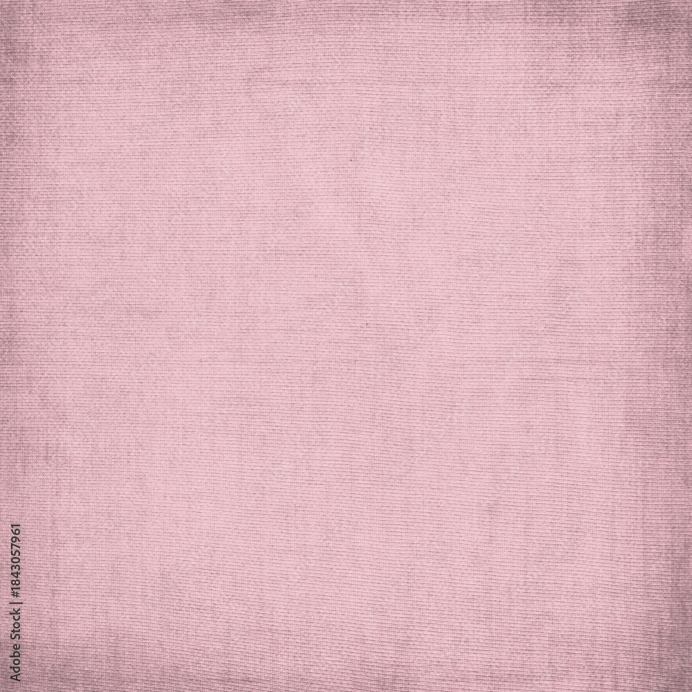 Fototapeta premium Soft pink canvas texture background, pastel fabric surface, subtle linen pattern, vintage textile backdrop for invitations, scrapbooking, crafts, and branding design.