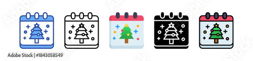 Christmas Day Icon Multi Style Illustration