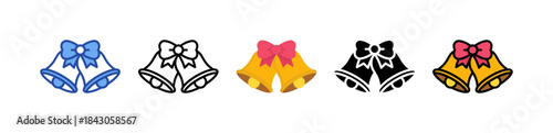 Christmas Bell Icon Multi Style Illustration