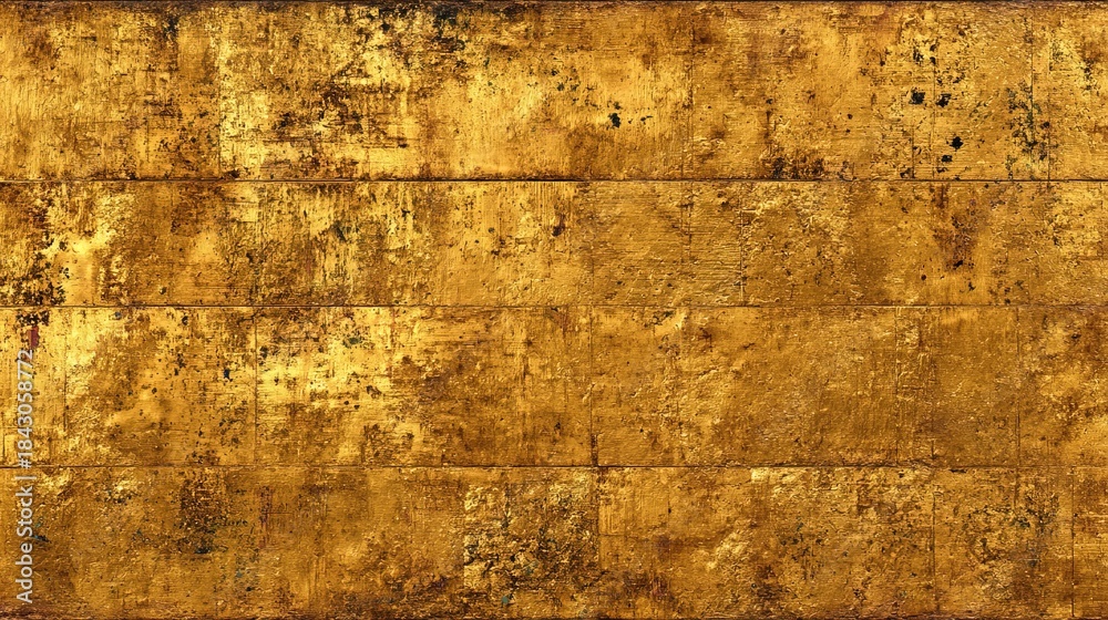 Obraz premium Aged textured gold surface with distressed tarnished metallic effect