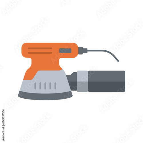 Electric Orbital Sander Power Tool Flat Vector Icon
