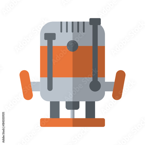 Electric Wood Router Milling Tool Flat Icon
