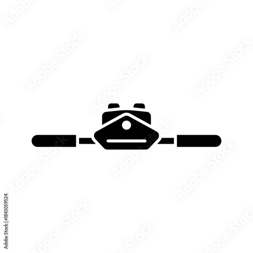 Solid Black Woodworking Spokeshave Tool Silhouette Icon
