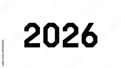 Bold black digits displaying the year 2026 on a plain white background