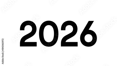 Bold black numbers displaying 2026 on a plain white background emphasizing future year