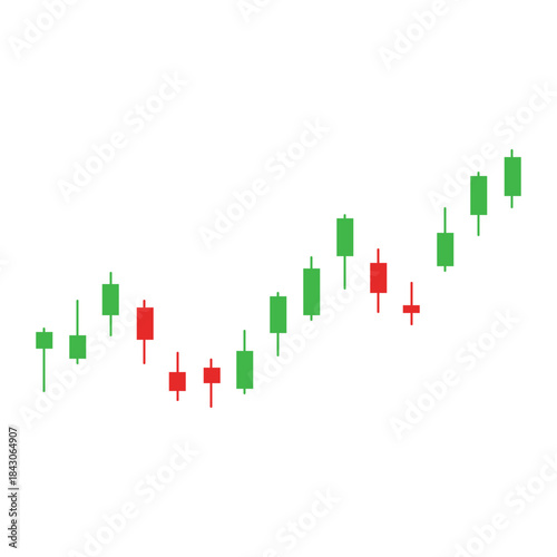 Illustration of candlestick trading charts, stock market business candlestick charts