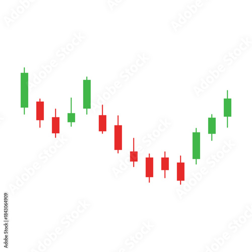 Illustration of candlestick trading charts, stock market business candlestick charts