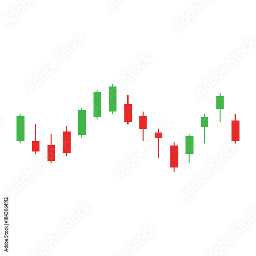 Illustration of candlestick trading charts, stock market business candlestick charts