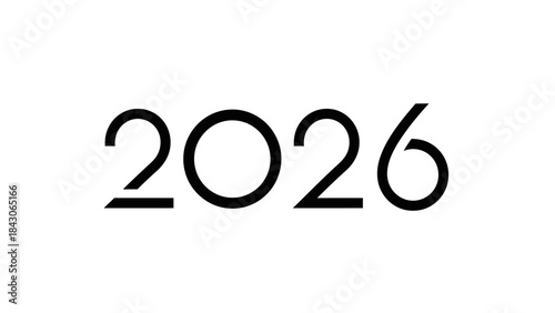 Minimalist 2026 Year Design with Modern Typography and Clean Black and White Style