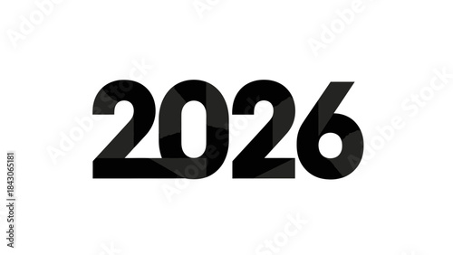 Minimalist Black and White 2026 Design with Bold Typography for Future Year Representation