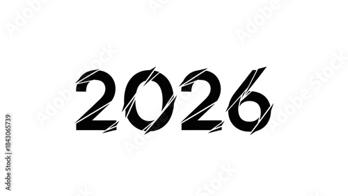 Stylish Black and White Digital 2026 Year Design for Future and Modernity