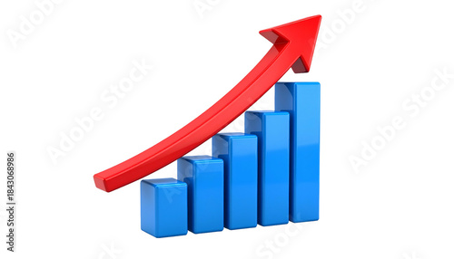 Blue bar graph ascending, topped by a red arrow, on a black background Free Download Blue bar graph ascending, topped by a red arrow, on a black background - GFXLoad