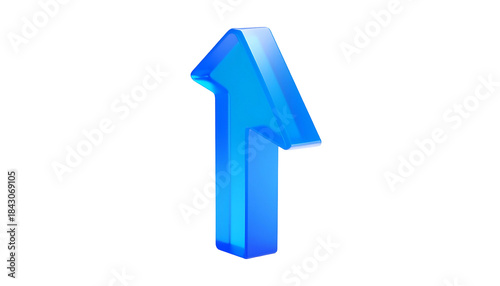 Free Download Three-dimensional, glossy blue upward arrow against a black background - GFXLoad