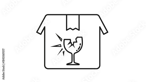 Fragile Parcel: The image shows a parcel with a fragile symbol, signifying caution and care in handling during shipping and delivery.