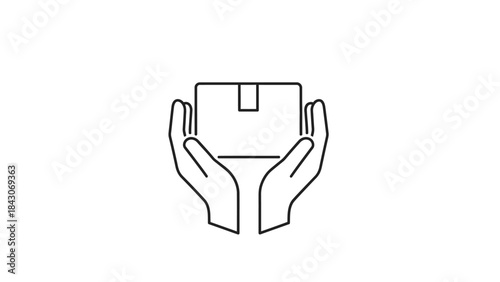 Careful Delivery: An illustration of a package cradled gently within two hands, symbolizing care and precision in shipping and handling.