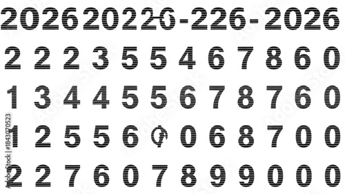 Abstract digital display of numbers 2026 for technological and futuristic concepts