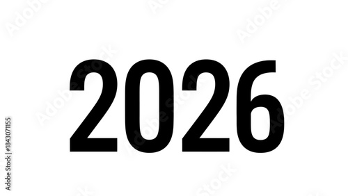 Bold black digits indicating the year 2026 on a clean white background