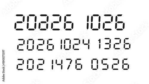Digital numbers displayed in sequence on a white background