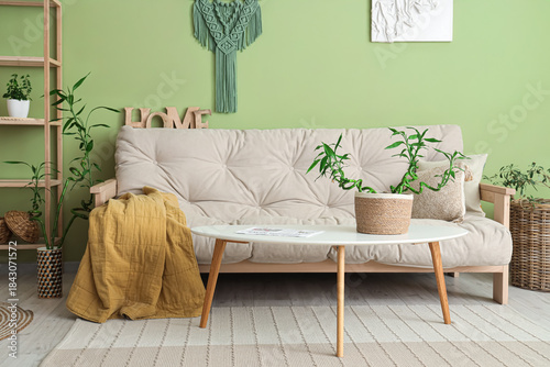 Stylish interior of green l...