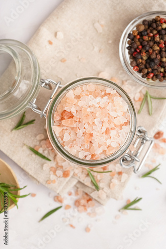 Jar with Himalayan pink sal...