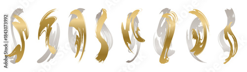 筆の質感を活かした縦書き見出し用ブラシストローク素材