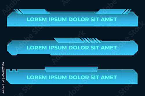 futuristic overlay banner with blue color for stream channel