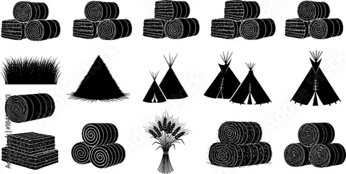 Collection of candy, sweets, and lollipop vector icons, set of black silhouette wrapped treats, round suckers, and decorative spiral design elements, minimal style illustration assets.