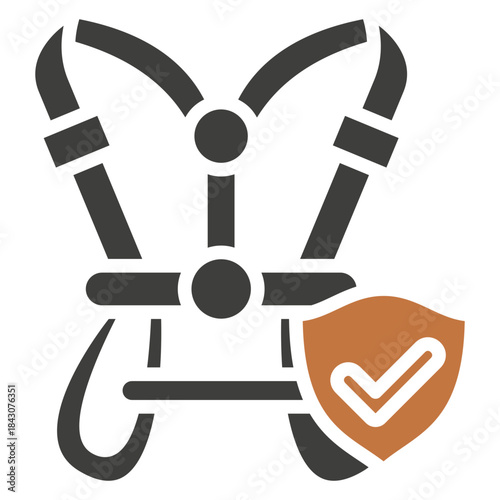 Harness Dual Tone Icon Mini Illustration, Use For Modern Concept, Print, Ui, Ux Kit, Web And App Development. Vector Related To Firefighter, Rescue And More
