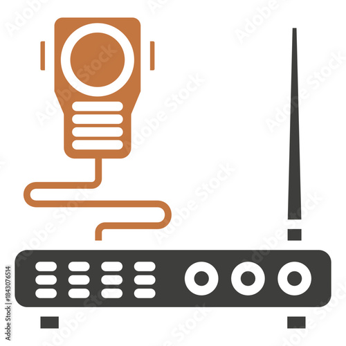 Radio Dual Tone Icon Mini Illustration, Use For Modern Concept, Print, Ui, Ux Kit, Web And App Development. Vector Related To Firefighter, Rescue And More