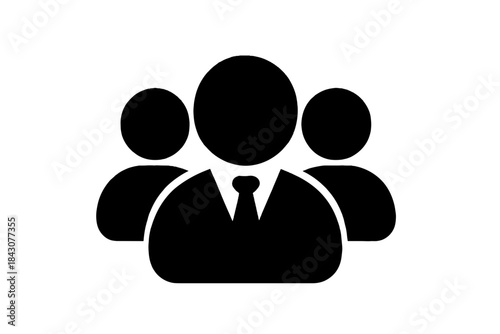 Group of business people in suits standing together as silhouettes  