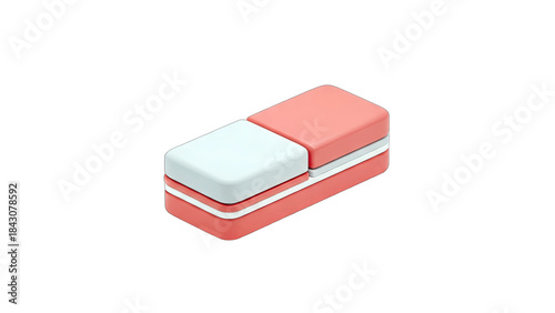 Eraser Isolated on White Background: School Supplies Concept