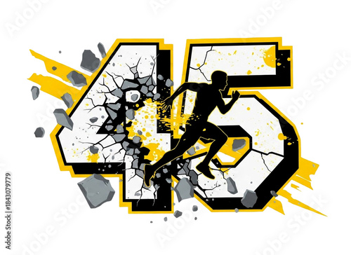 silhouette illustration of a runner poster