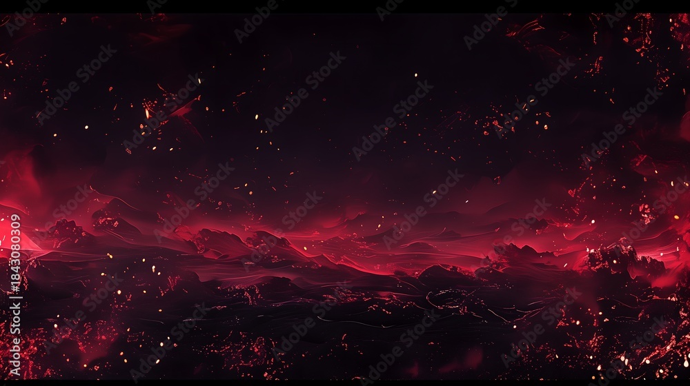 Obraz premium Horror fantasy adventure theme, a stranger world filled with a sense of mystery, wallpaper background illustration poster in light and shadow