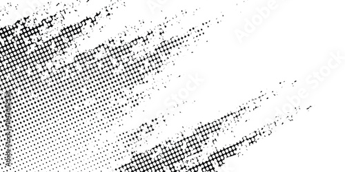 Black brush strokes and dots. Creative brush strokes isolated on a white background, freehand drawing. Uneven strokes with jagged edges. Vector illustration.